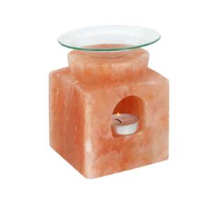 Himalayan Salt Cube With Dish Small Oil Burner