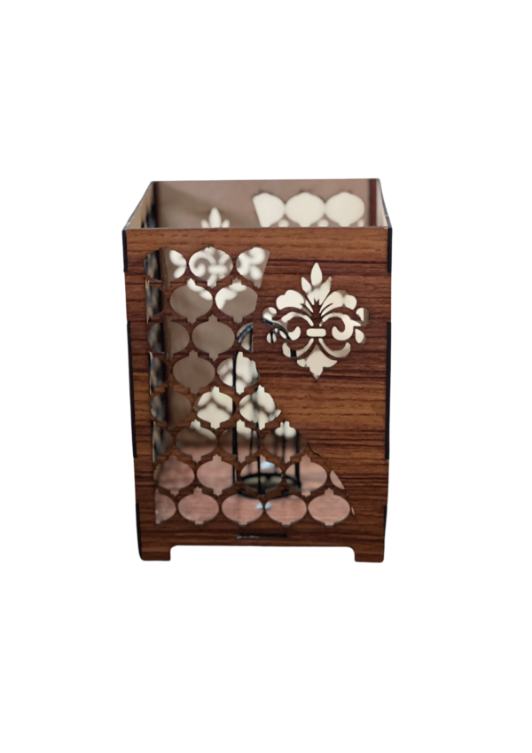 Wooden Basket Lamps 6X6X8 inches